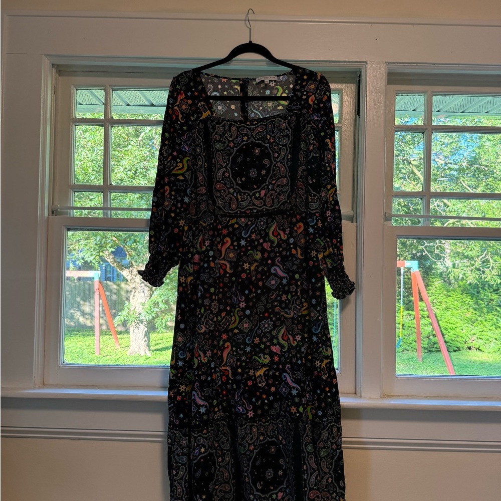 Never Fully Dressed Multicolor Paisley Long Sleeve Dress - Picture 2 of 8